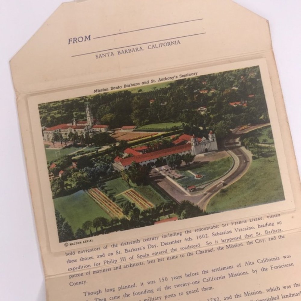 Vintage Santa Barbara CA Souvenir Postcard Book - Picture 3 of 8